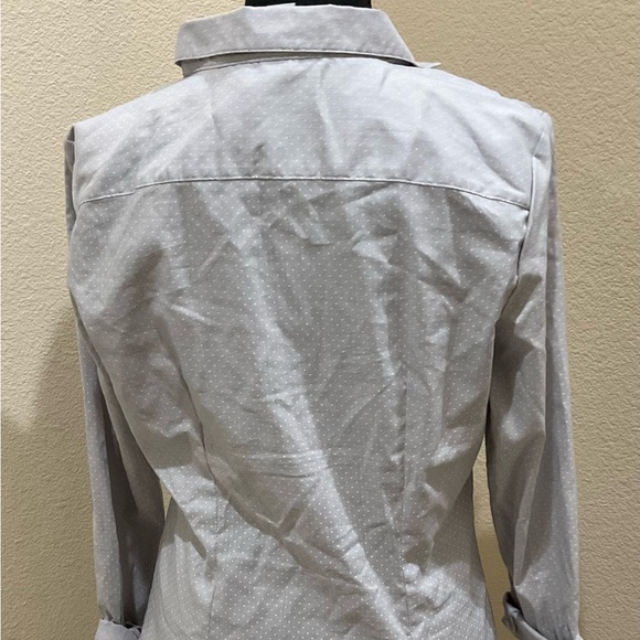 H&M Gray with White Polka Dots Button Up Shirt, Size 10 - Picture 2 of 5